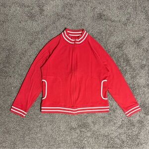 Vintage Jones New York Sport Women’s Full Zip Jacket Size XL Red Cotton Blend